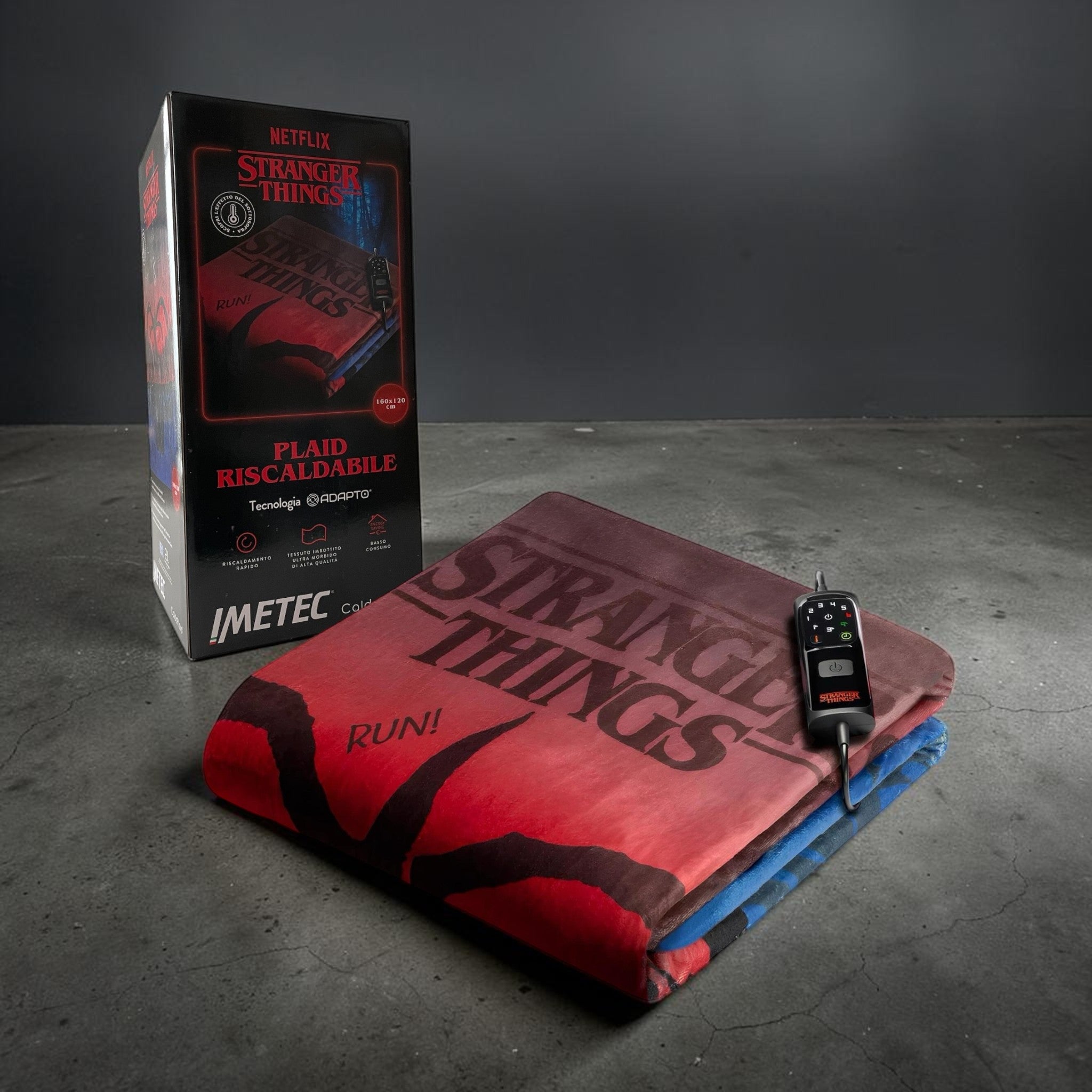 Plaid riscaldabile Imetec Stranger Things con confezione originale premium