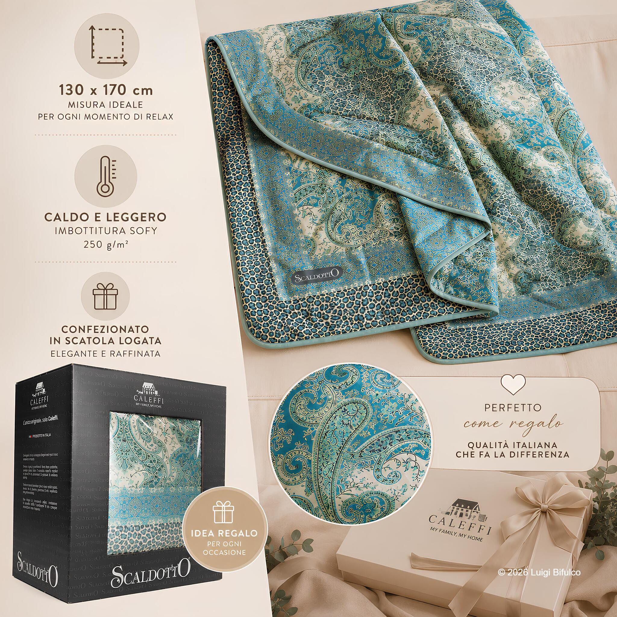 Scaldotto Caleffi Belmond Anice 130x170 cm con confezione regalo originale Caleffi e caratteristiche tecniche
