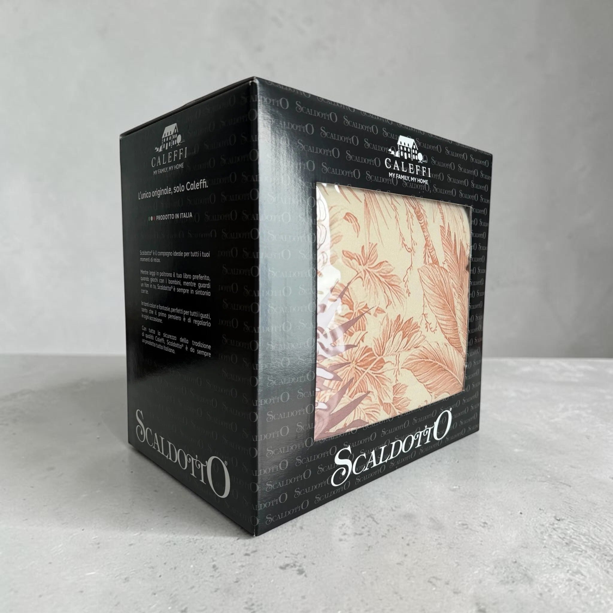Scatola regalo logata dello Scaldotto Caleffi Oasi Made in Italy