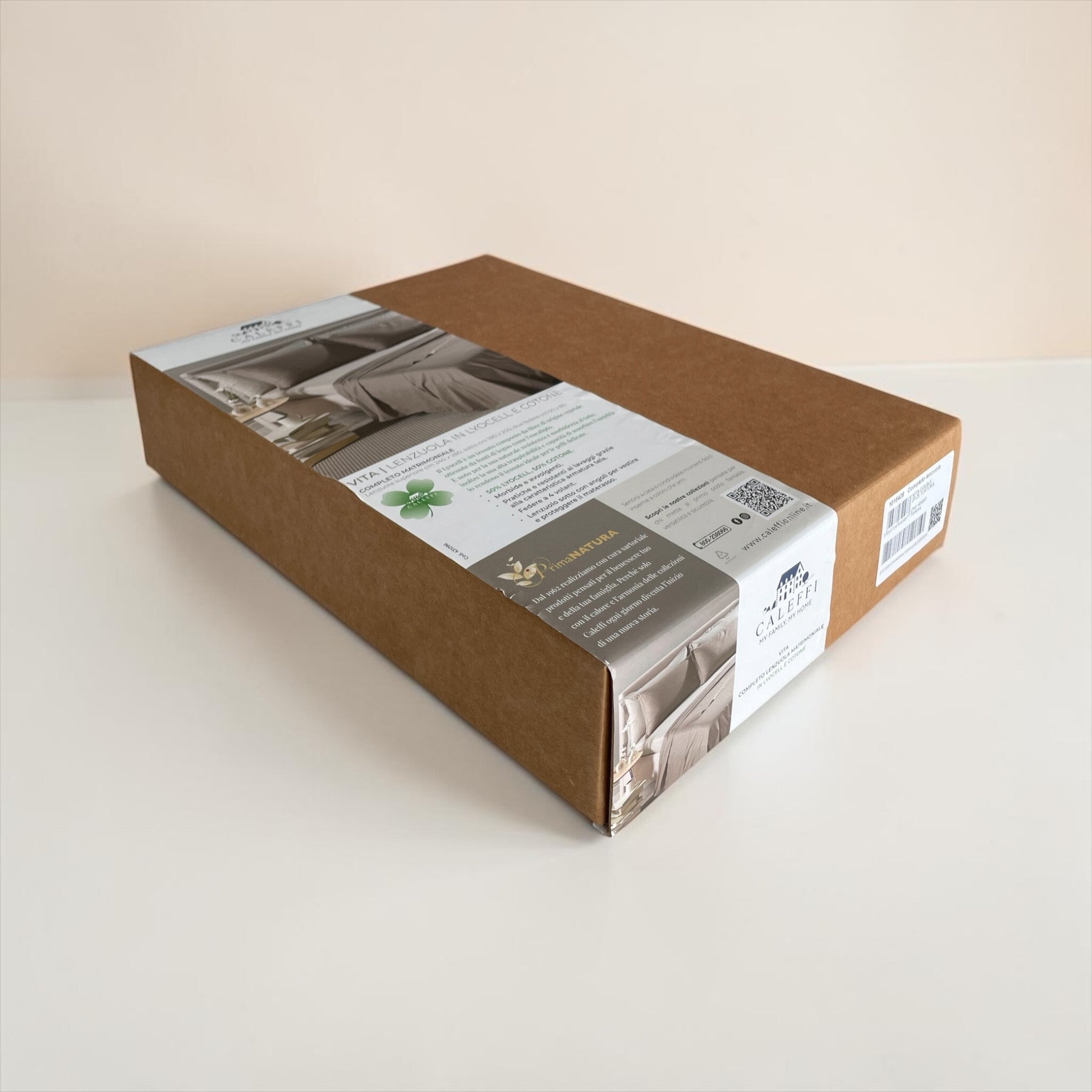 Scatola regalo originale Caleffi del completo copripiumino matrimoniale Vita