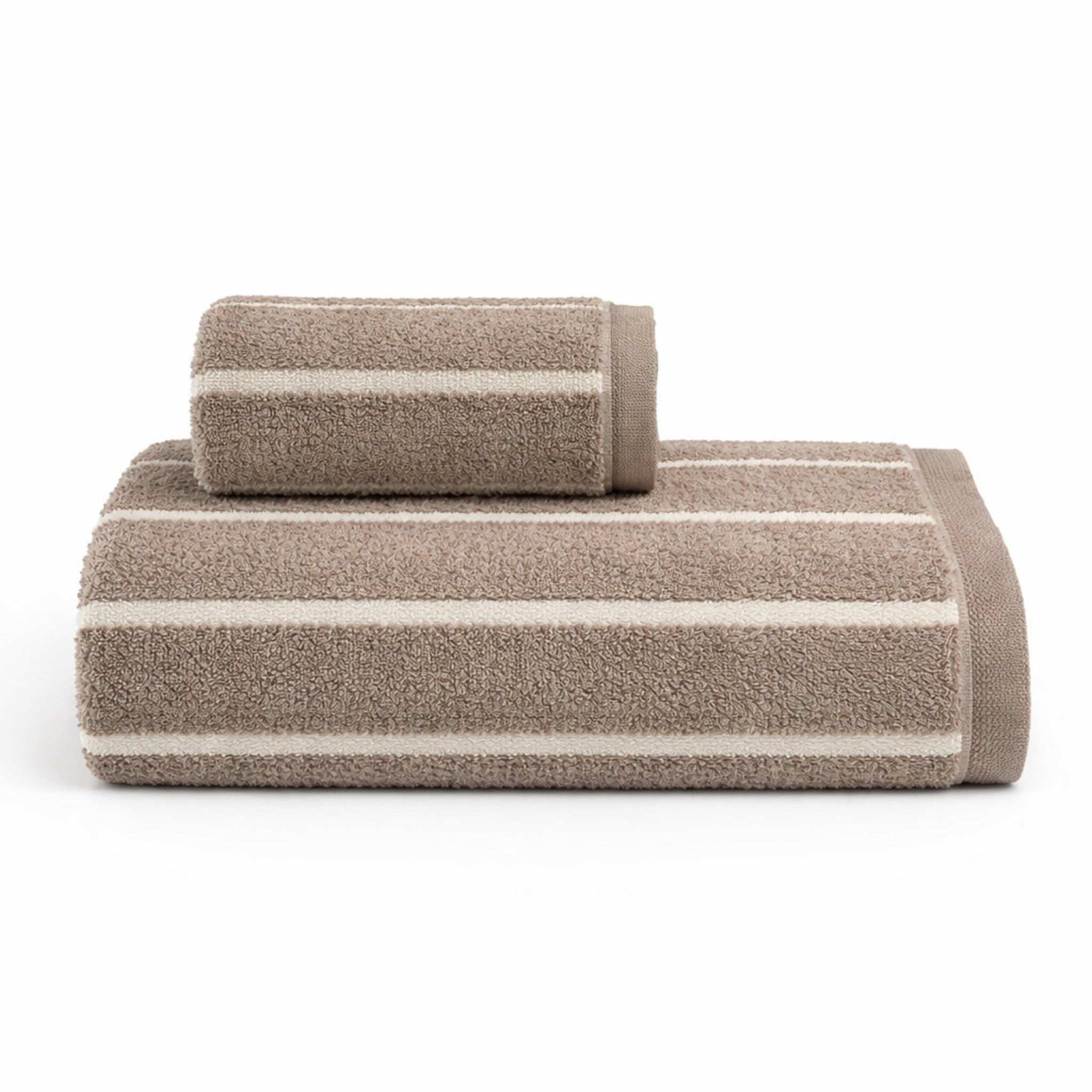 Set asciugamani Galizzi Saint Louis tortora cotone jacquard 550 gsm