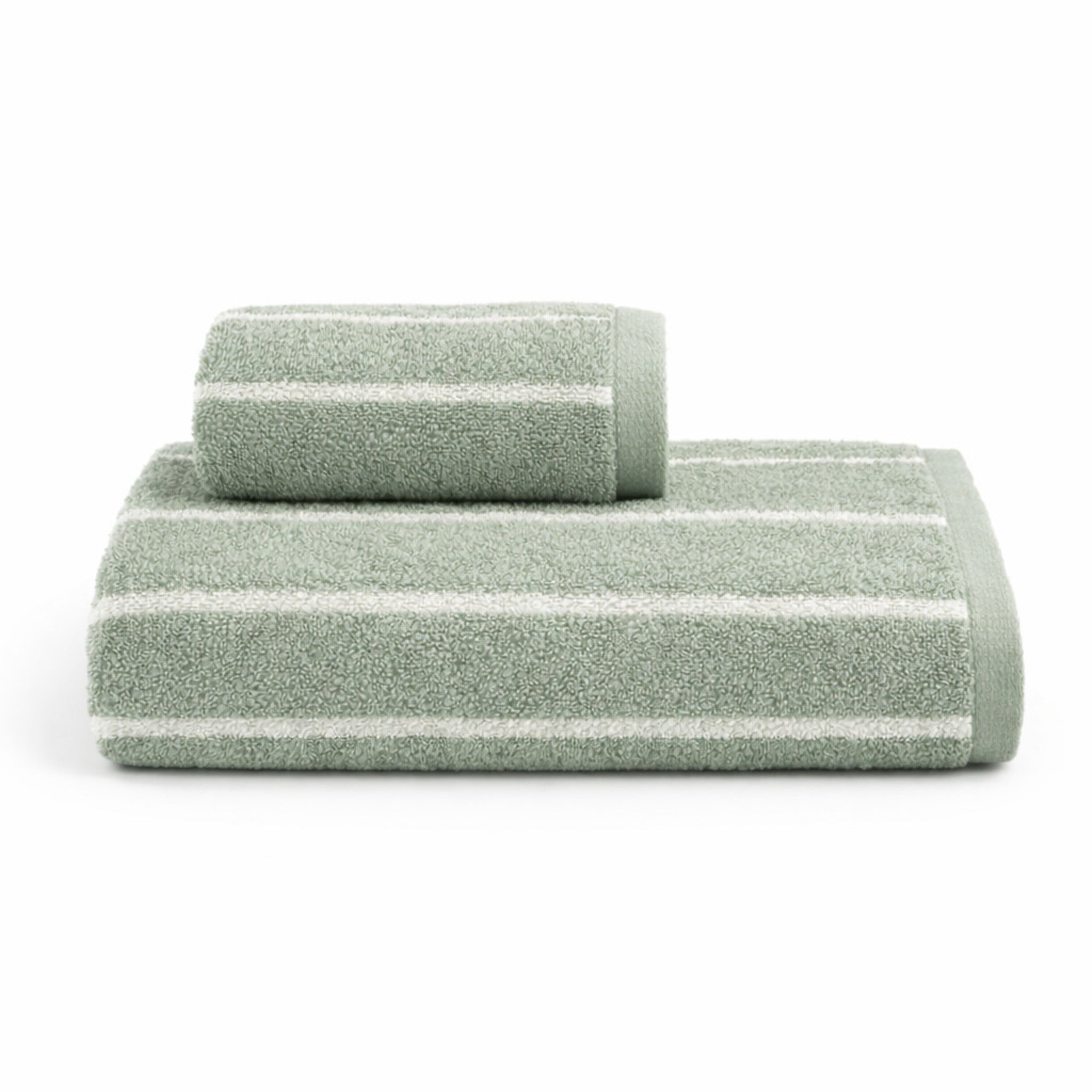 Set asciugamani Galizzi Saint Louis verde salvia cotone jacquard 550 gsm