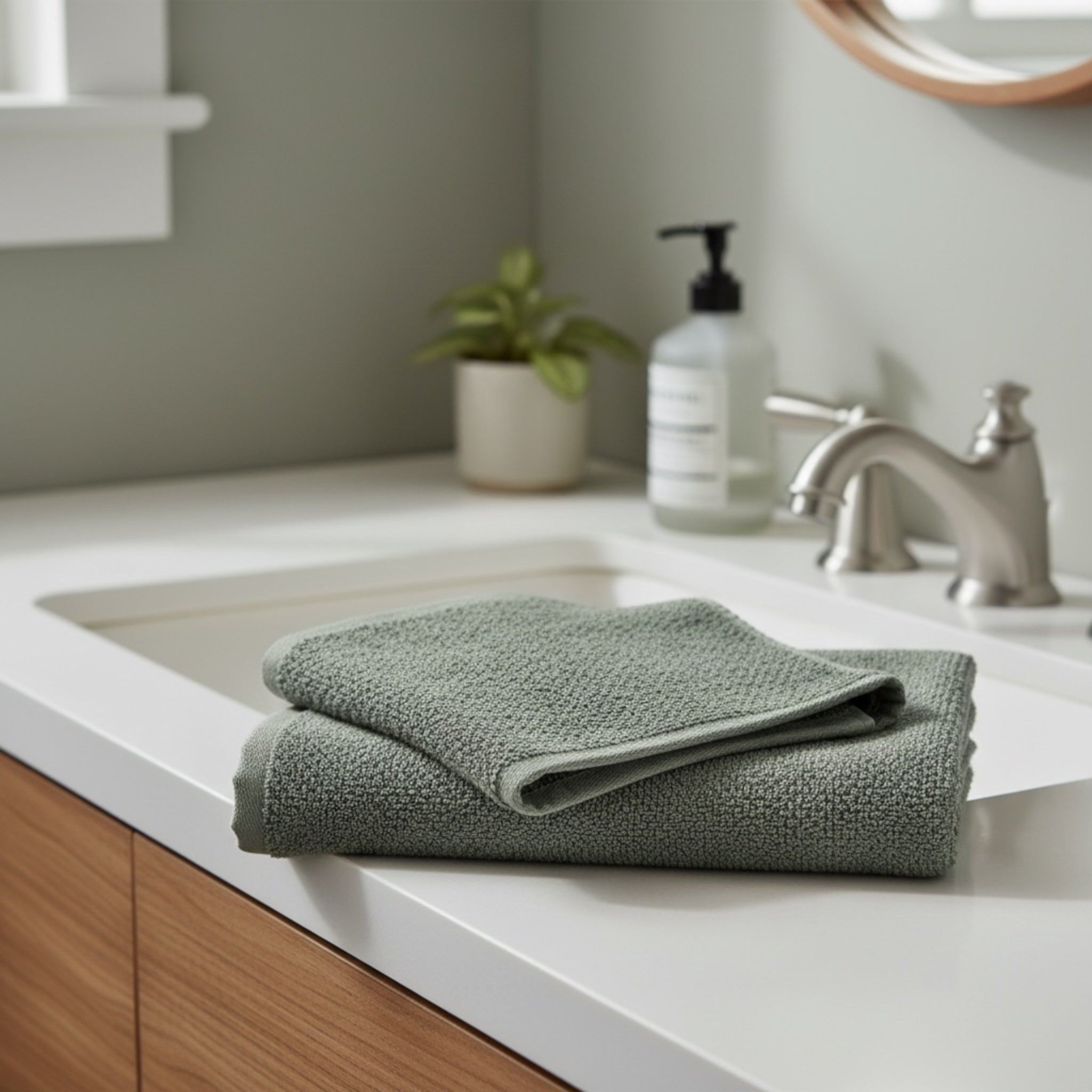 Set asciugamani Maison Sucrée Pepe eucalipto in 100% cotone 450 GSM