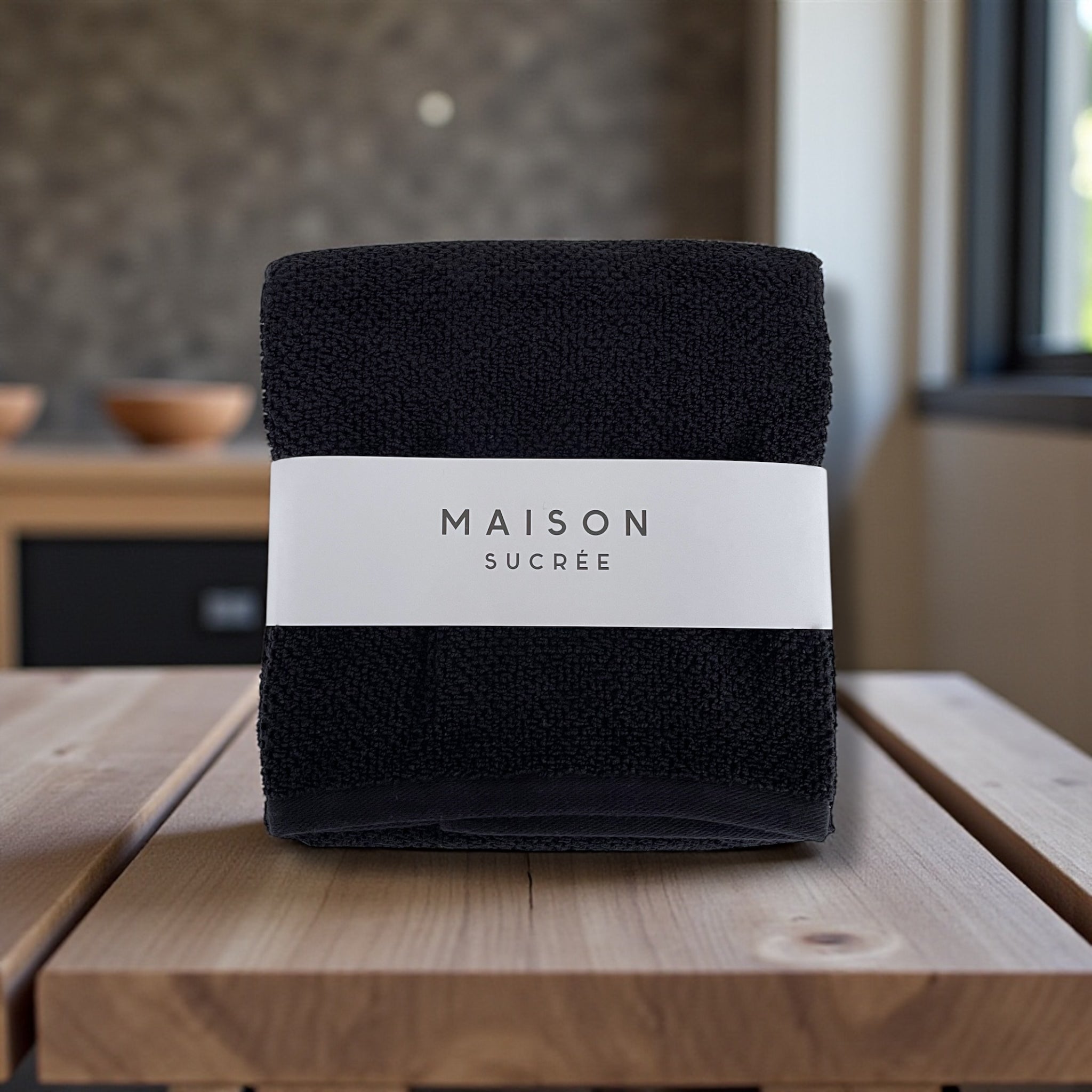 Confezione del set asciugamani Maison Sucrée Pepe viso e ospite nero