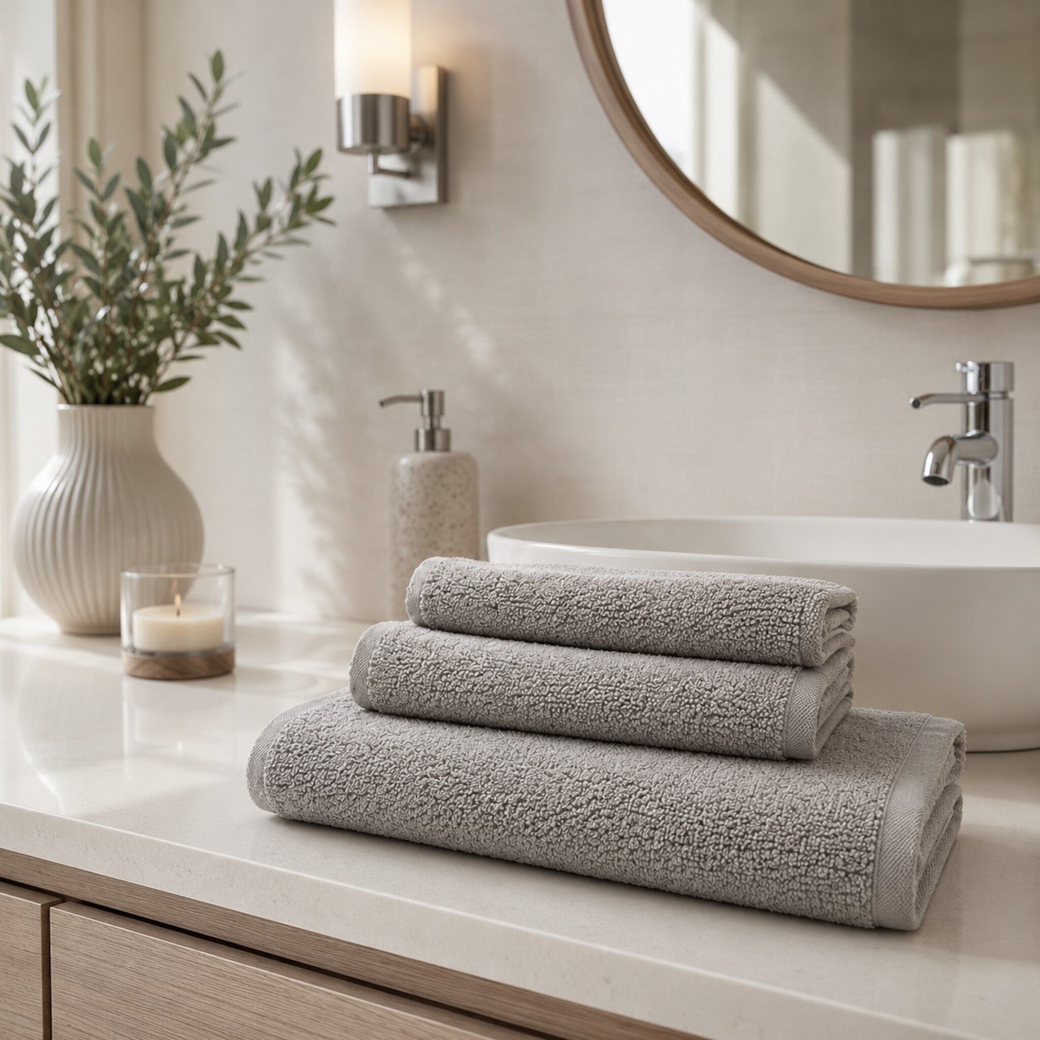 Set asciugamani Maison Sucrée Pepe perla in 100% cotone 450 GSM