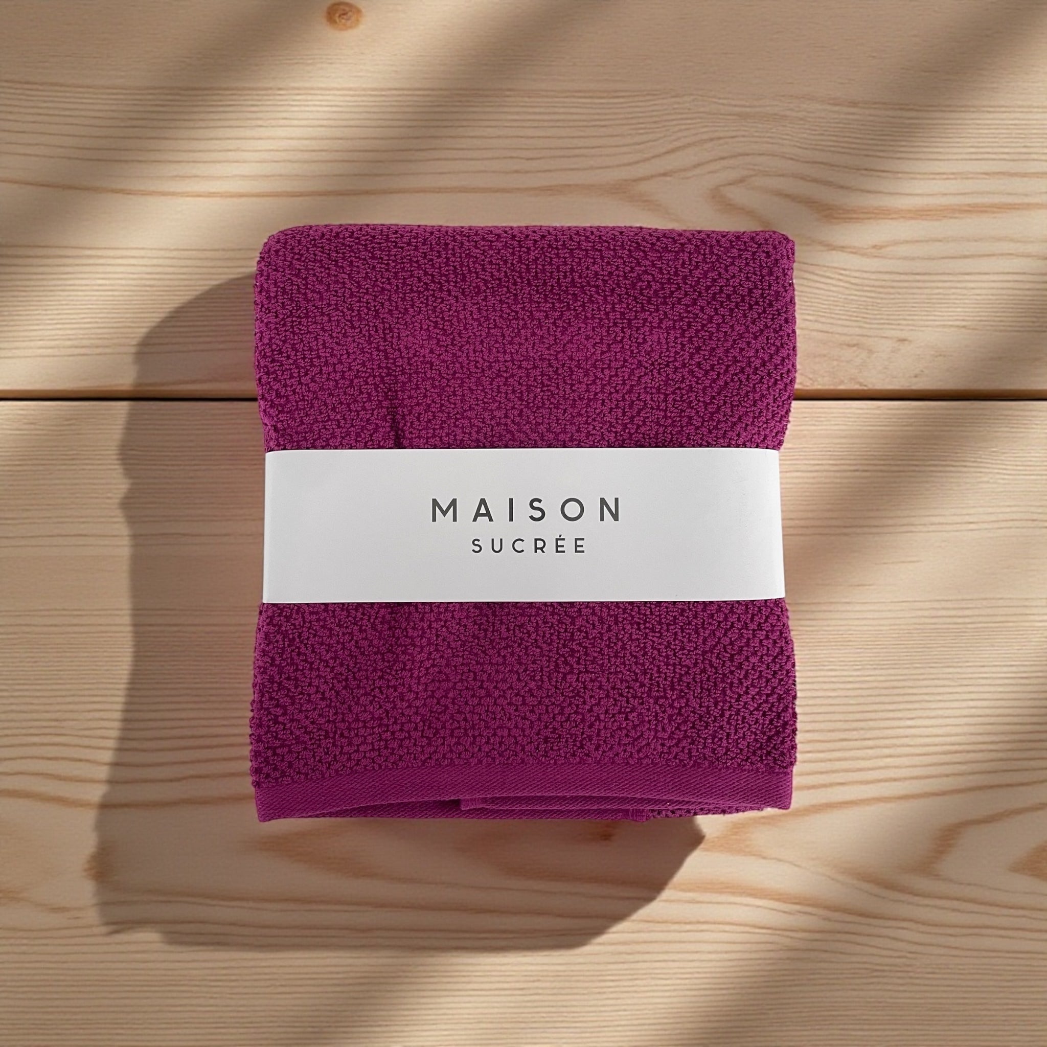 Confezione del set asciugamani Maison Sucrée Pepe viso e ospite prugna