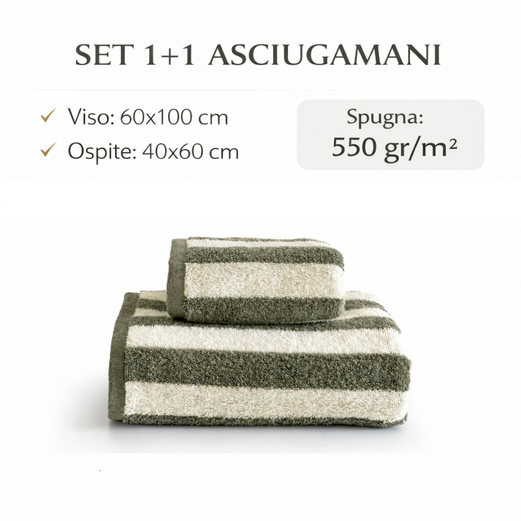 Dimensioni asciugamani viso 60x100 ospite 40x60 cm