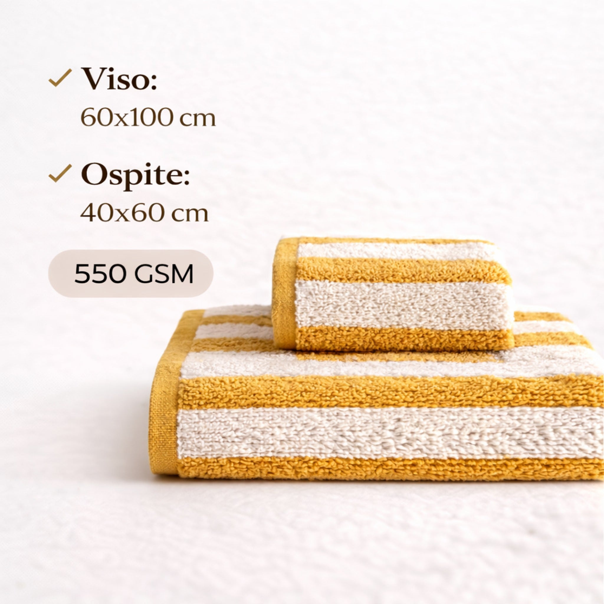 Dimensioni asciugamani viso 60x100 ospite 40x60 cm