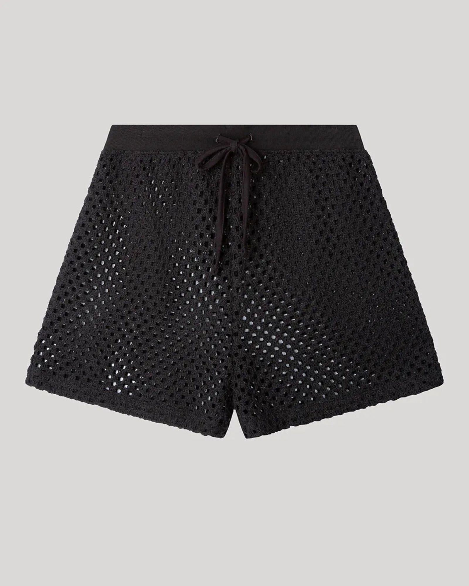 Pantaloncino copricostume donna nero Gisela con vita elasticizzata