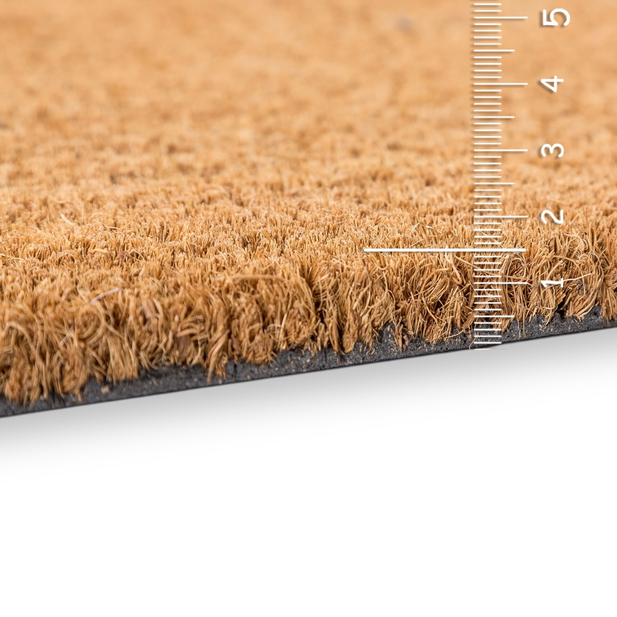 Dettaglio dello spessore di 1,4 cm della fibra di cocco naturale dello zerbino Sweet Home