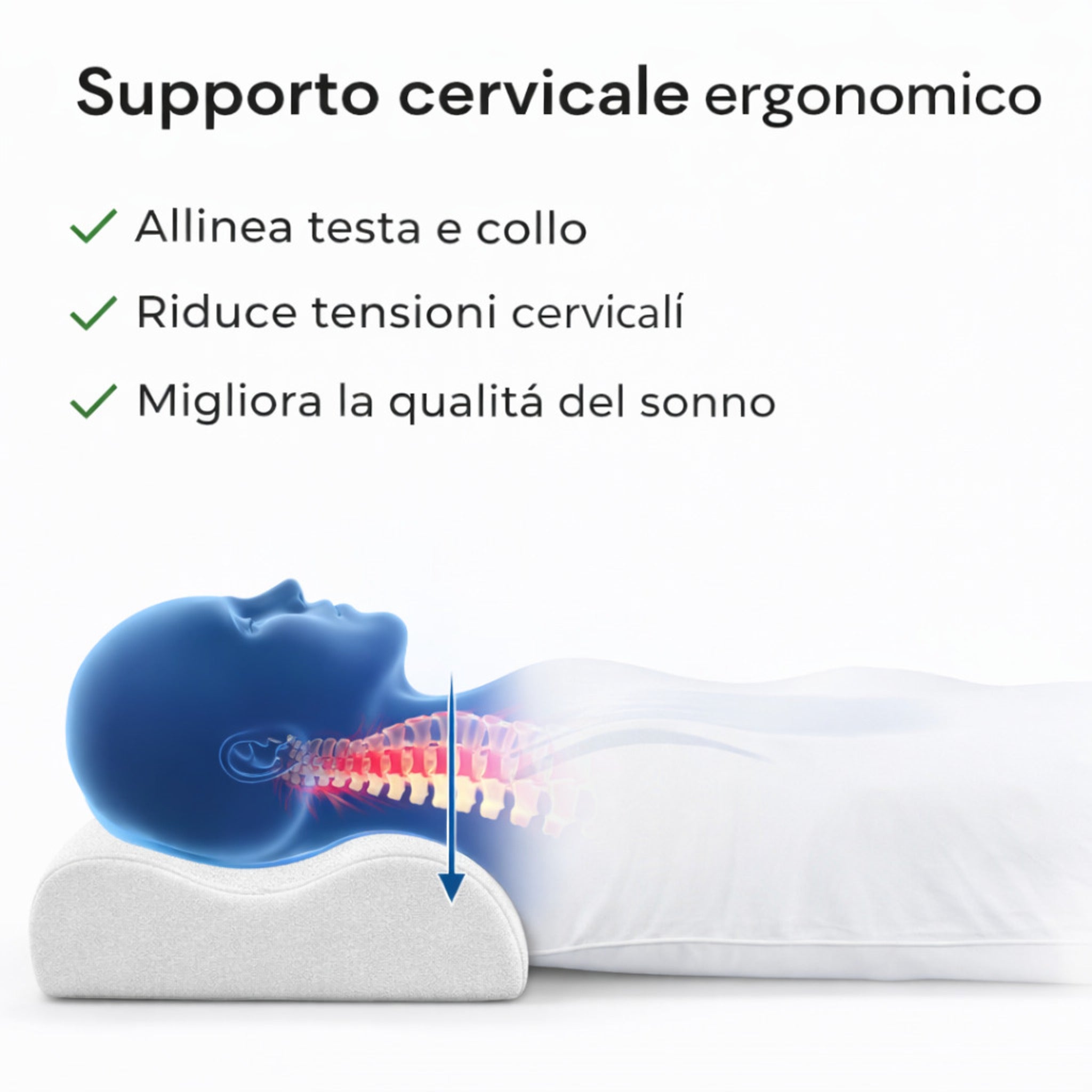 supporto cervicale ergonomico memory foam