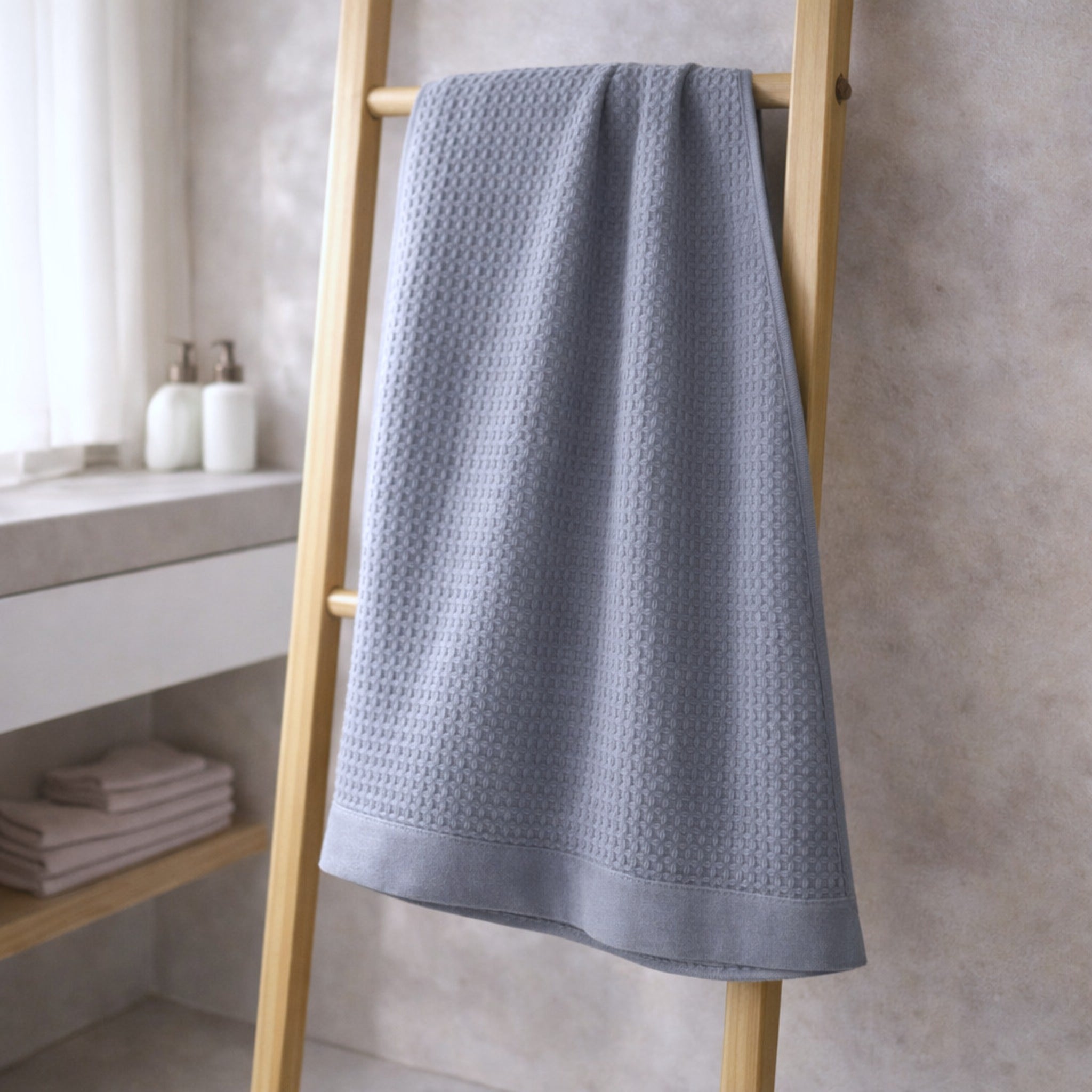 telo doccia avio cotone nido d ape 100x150 bagno moderno