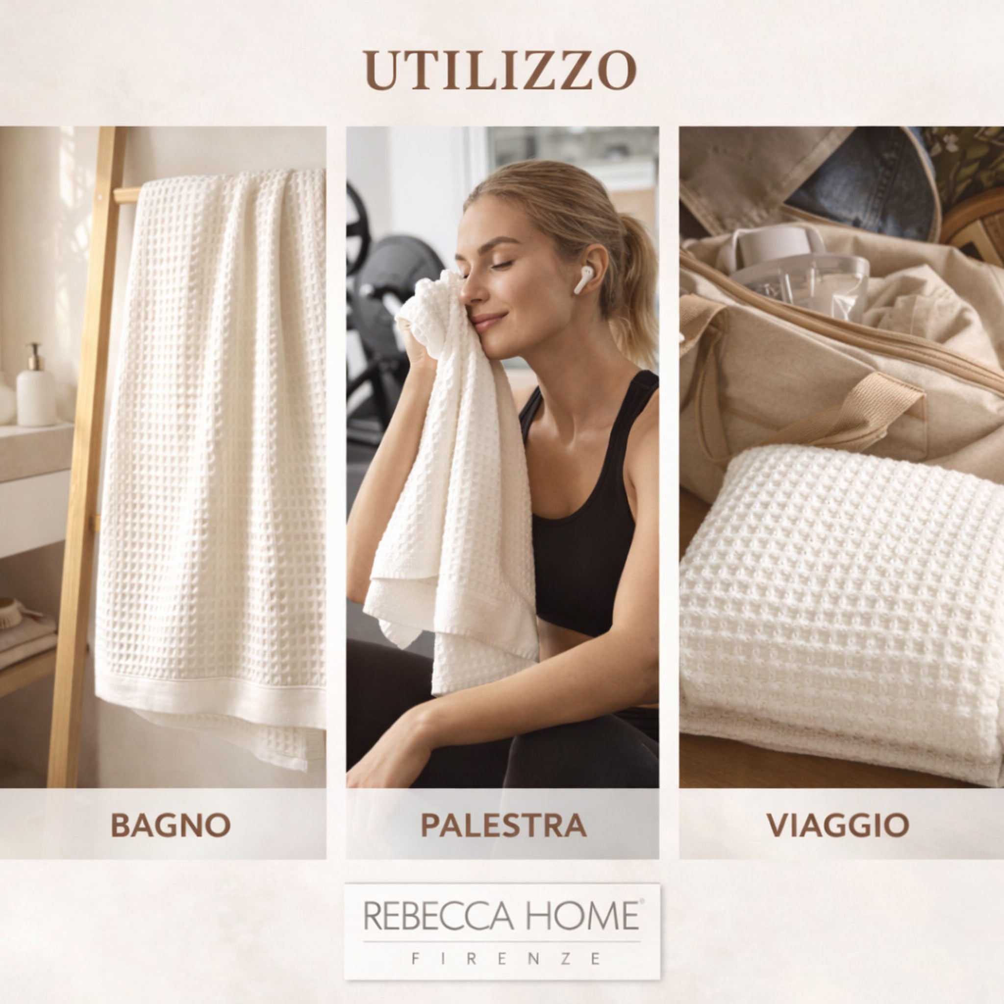 telo doccia avorio palestra viaggio leggero compatto