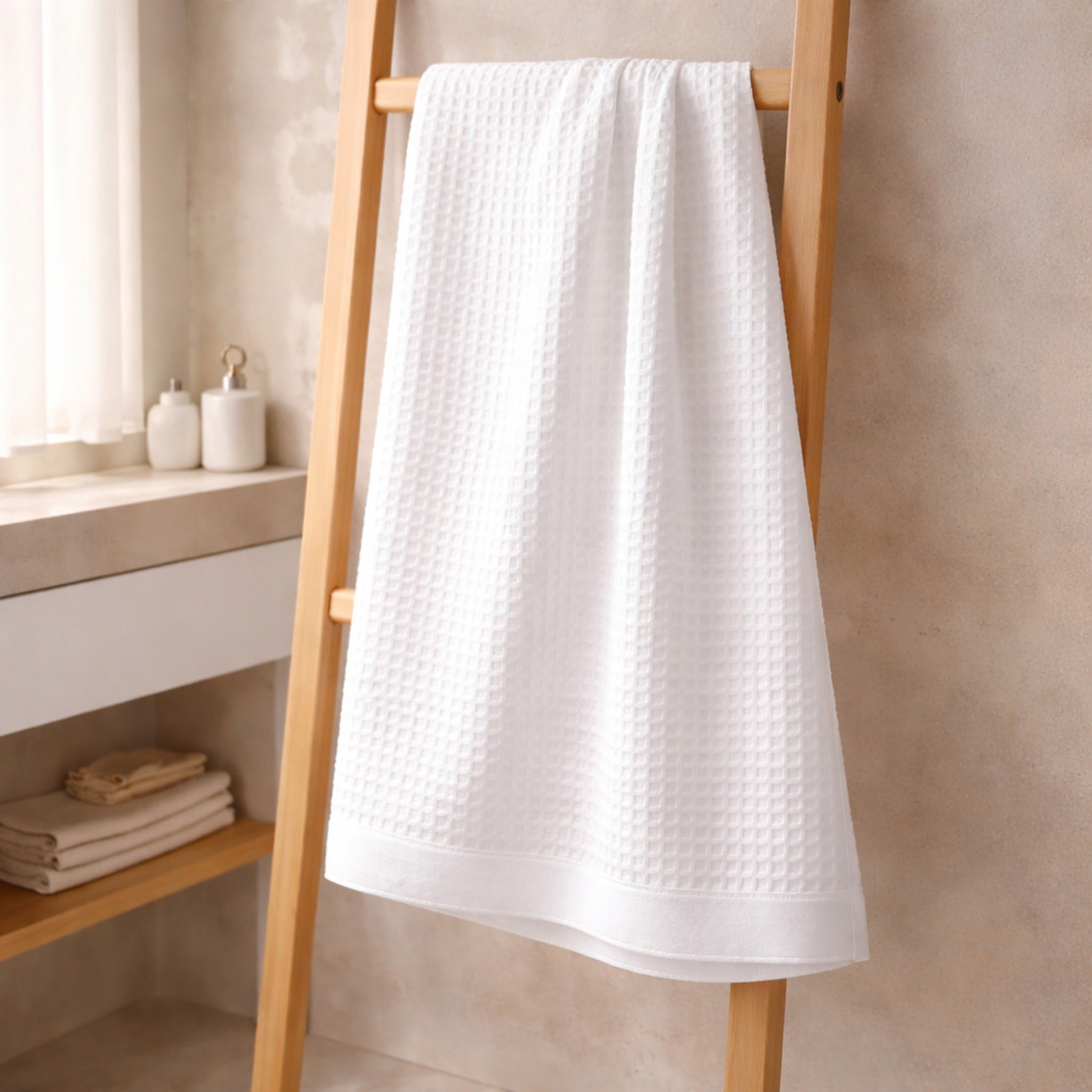 telo doccia bianco cotone nido d ape 100x150 bagno moderno