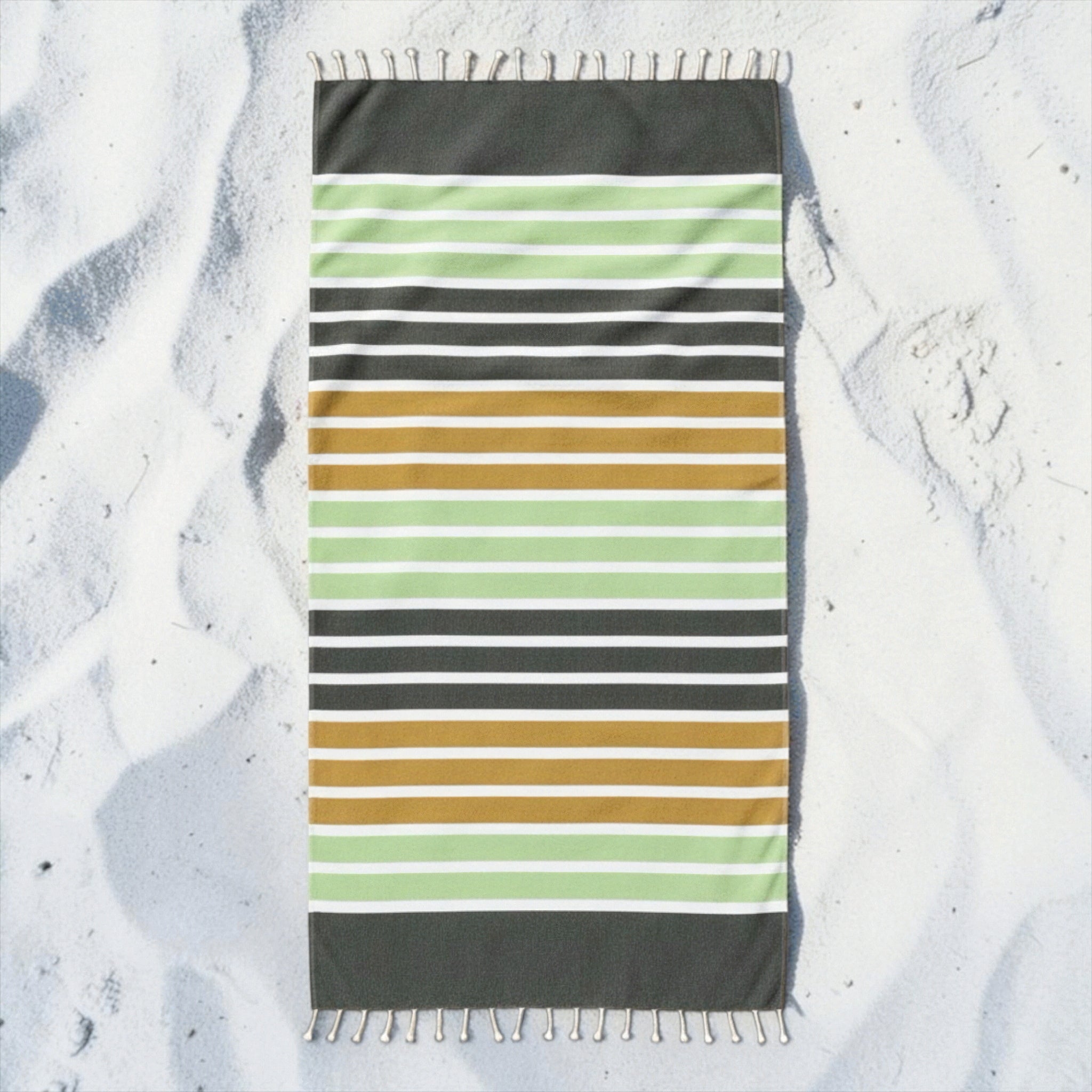 telo fouta verde righe fresche cotone