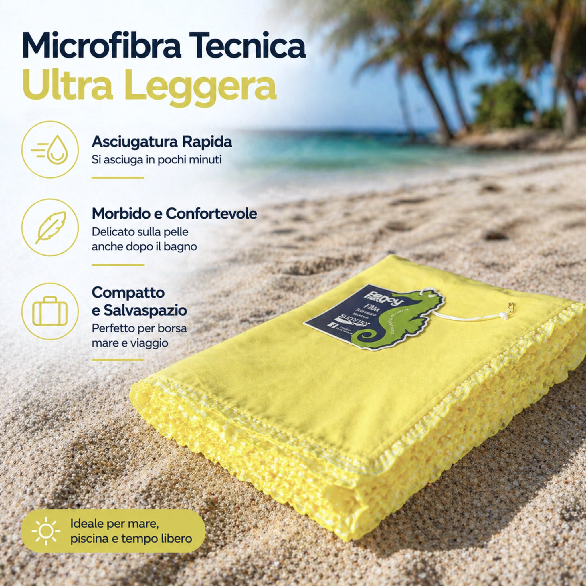 telo mare microfibra fancy home elba asciugatura rapida leggero morbido compatto salvaspazio
