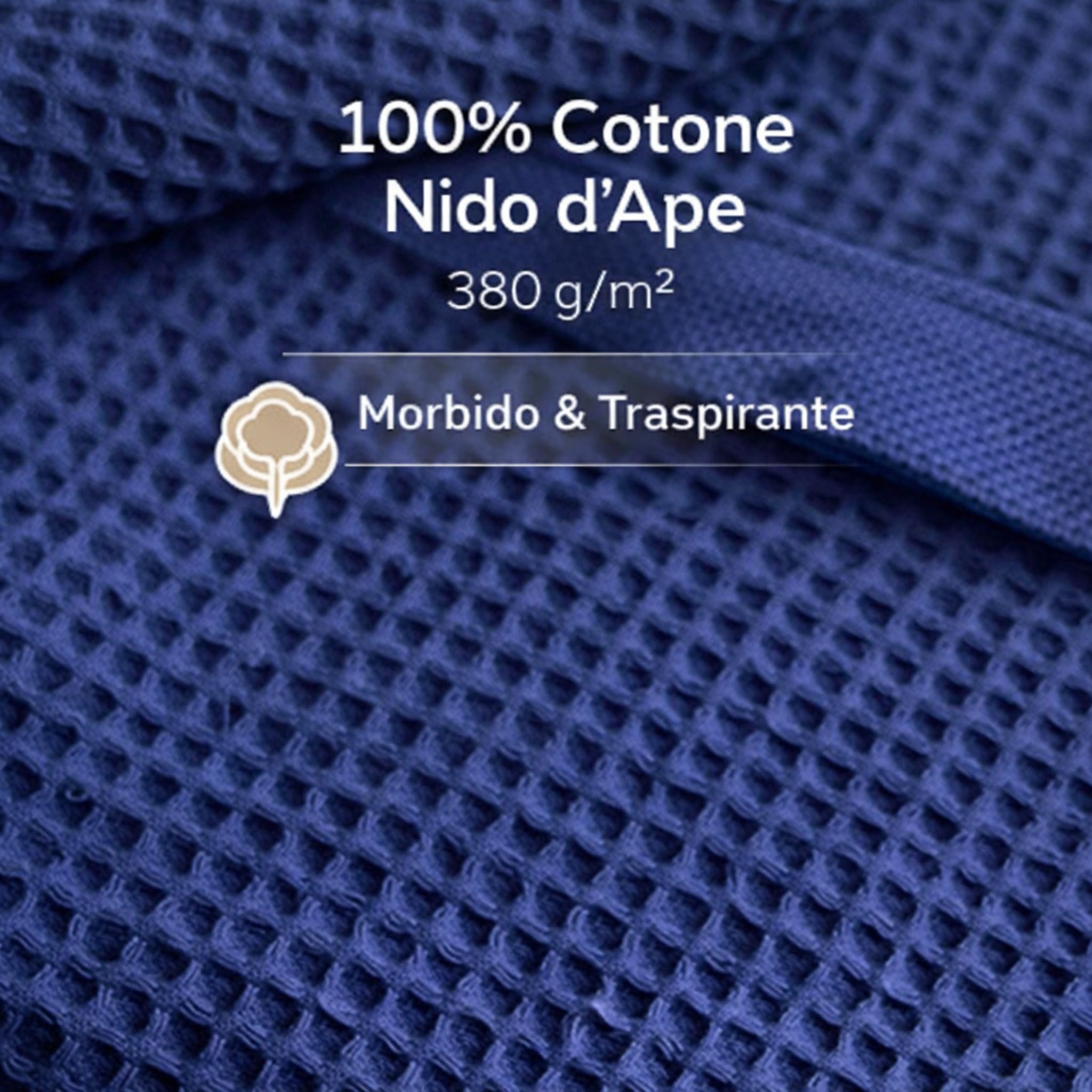 Dettaglio tessuto nido d’ape asciugamani cotone 380 g/m²