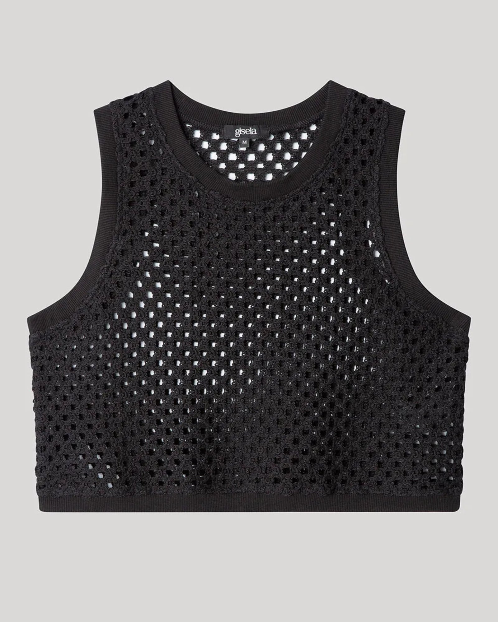Top copricostume donna nero traforato Gisela stile moderno