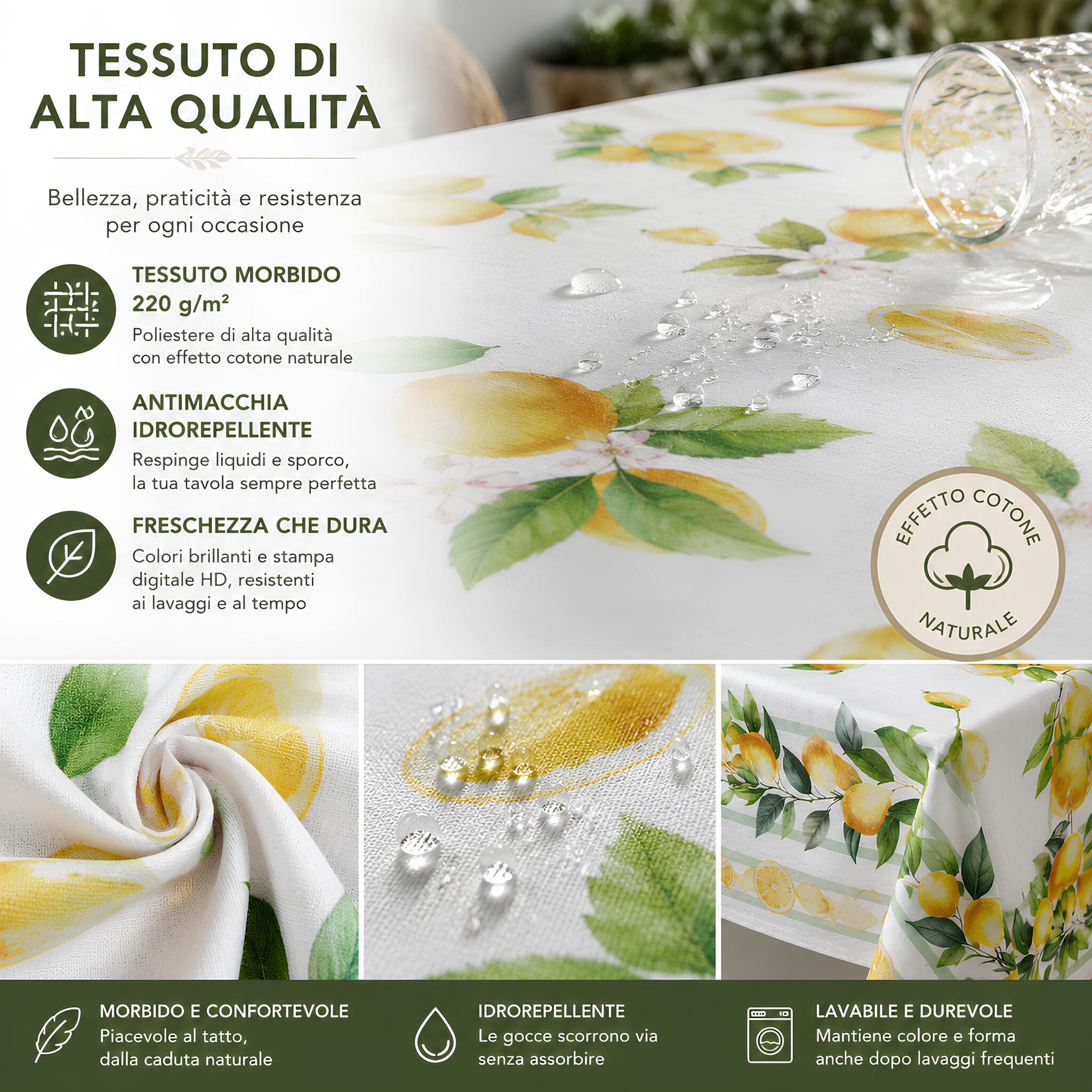 Dettaglio tessuto antimacchia idrorepellente tovaglia Zambaiti Citry