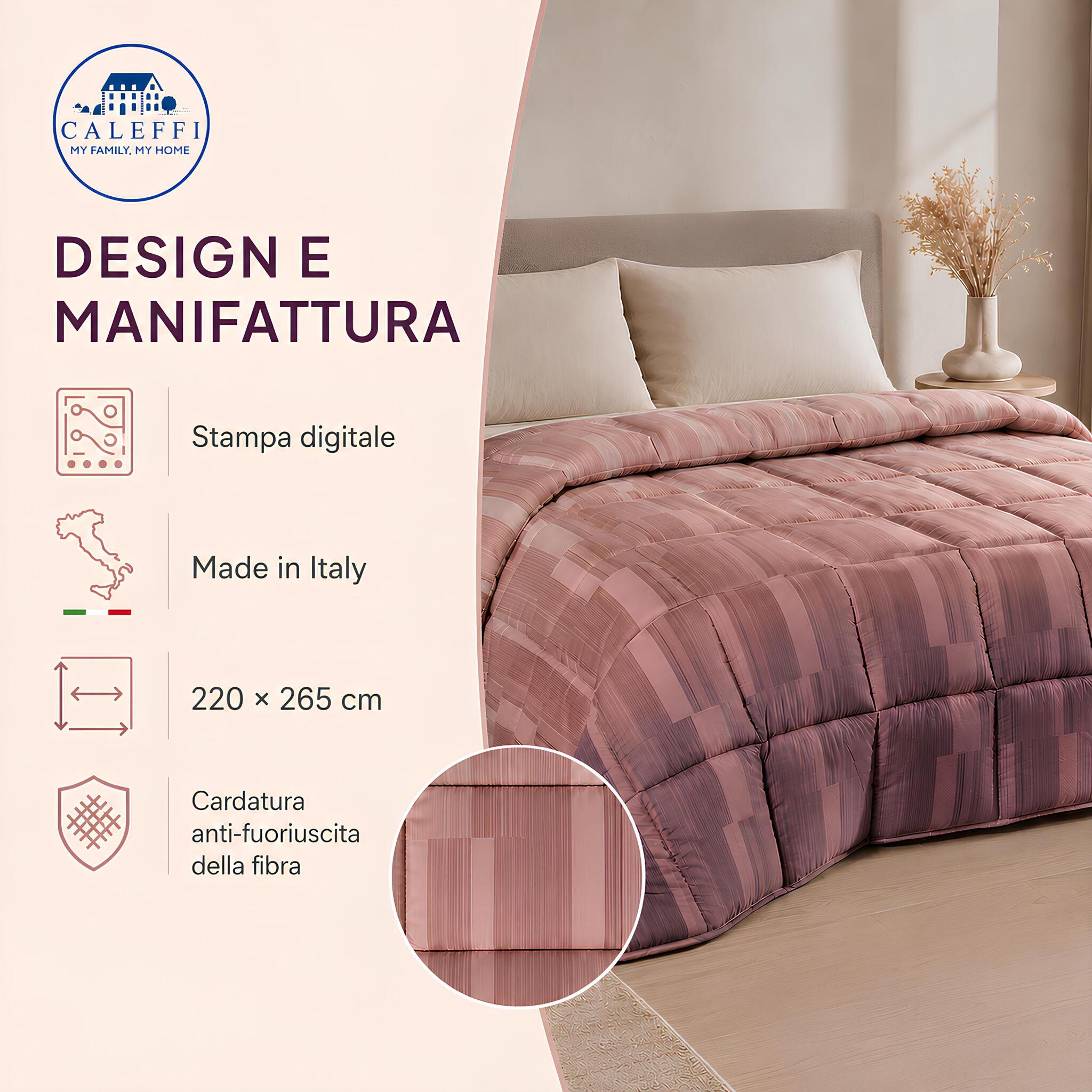 Caratteristiche della trapunta Caleffi Cloris Ambra 220x265 cm Made in Italy