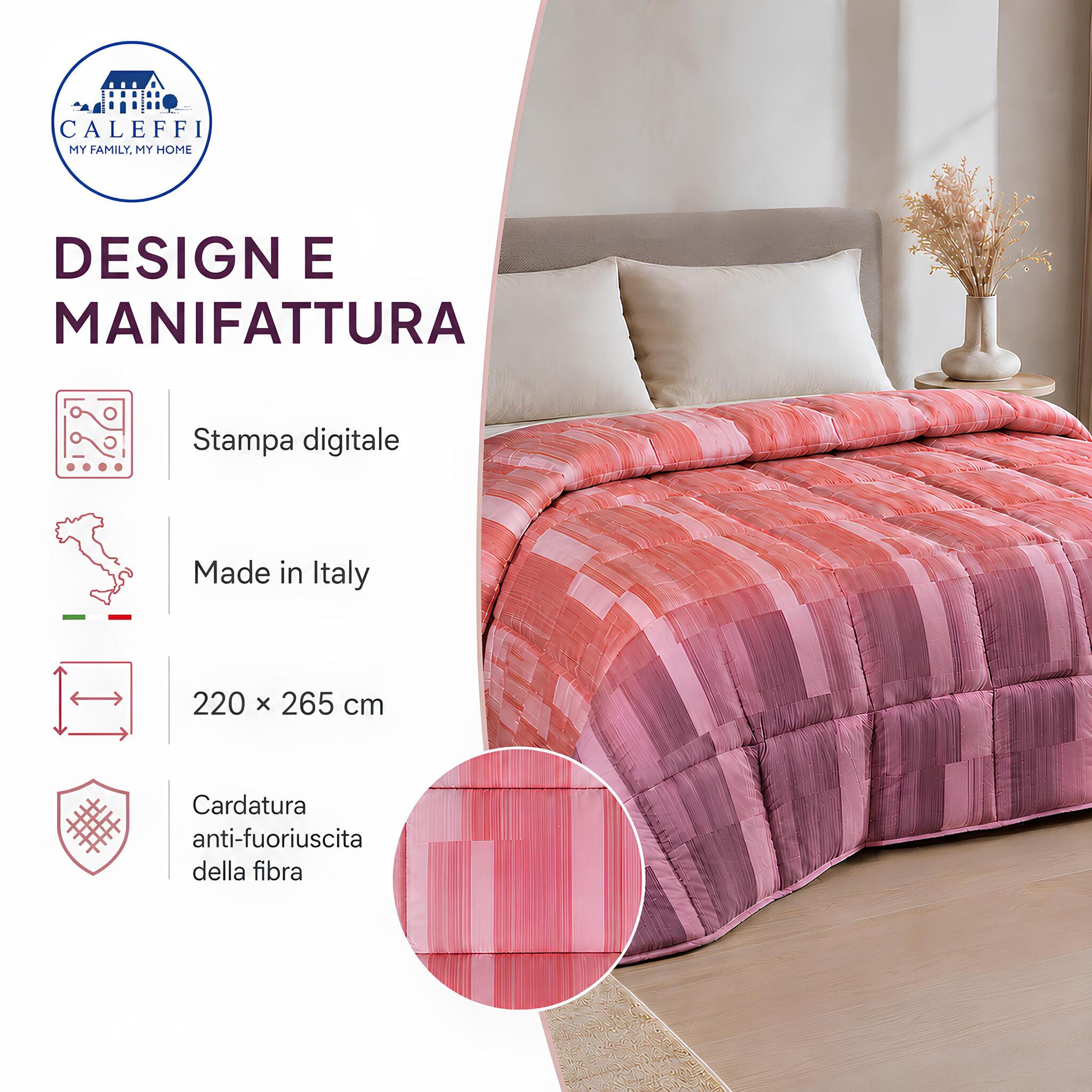 Caratteristiche della trapunta Caleffi Cloris Corallo 220x265 cm Made in Italy