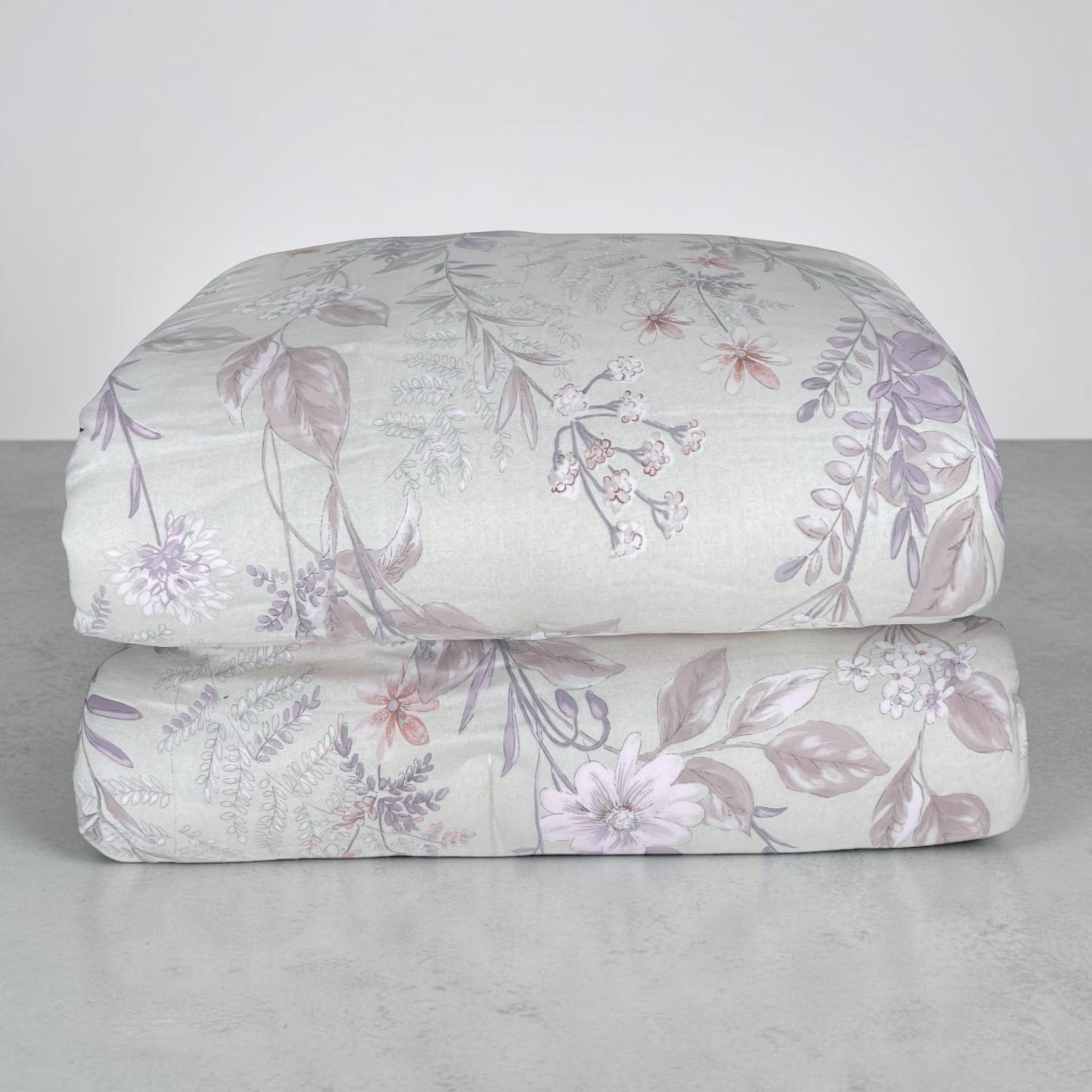 Trapunta matrimoniale Fancy Home Aspen piegata in microfibra effetto Stone Washed con fantasia floreale