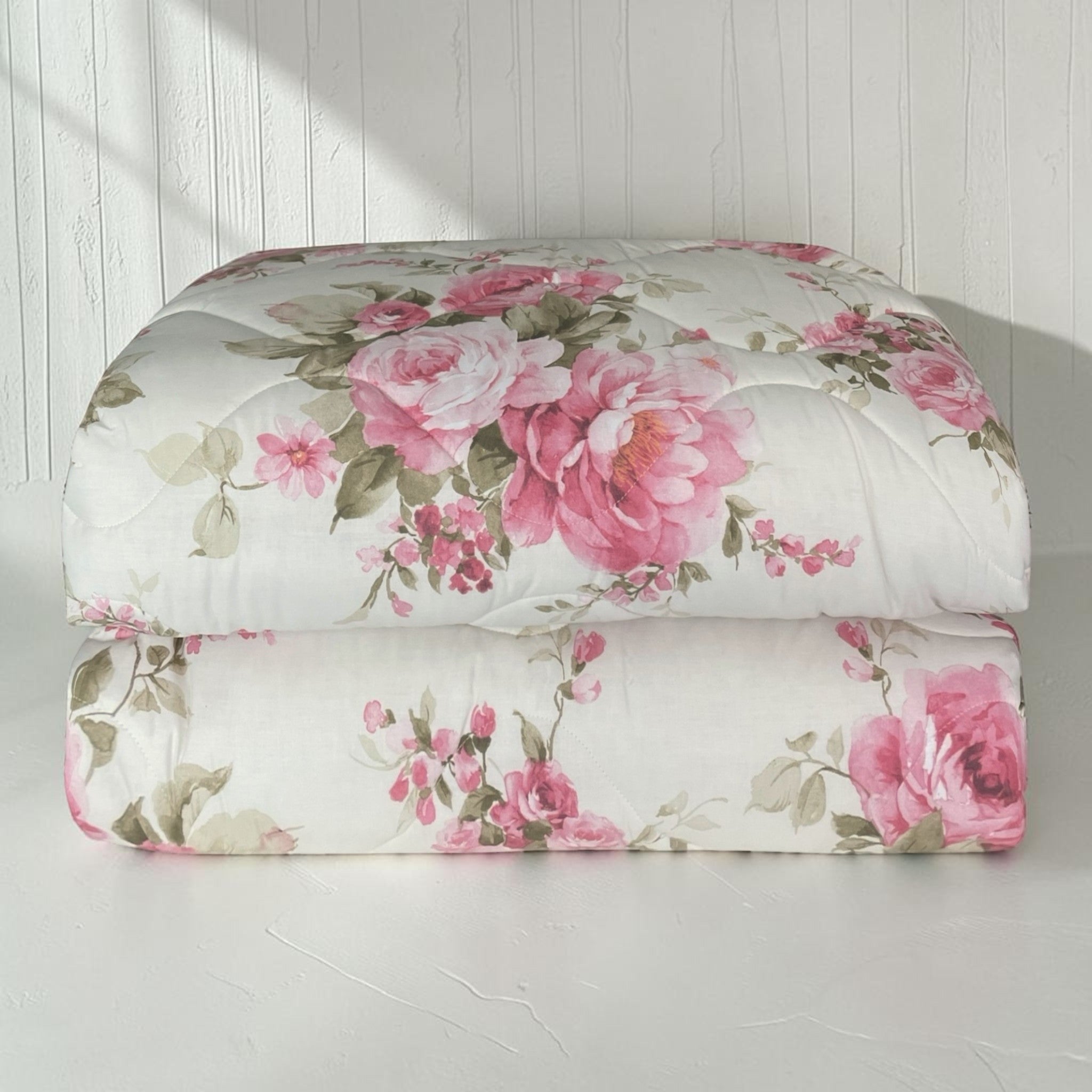 Trapunta matrimoniale Zambaiti Heavy colore Panna piegata in 100% cotone Made in Italy