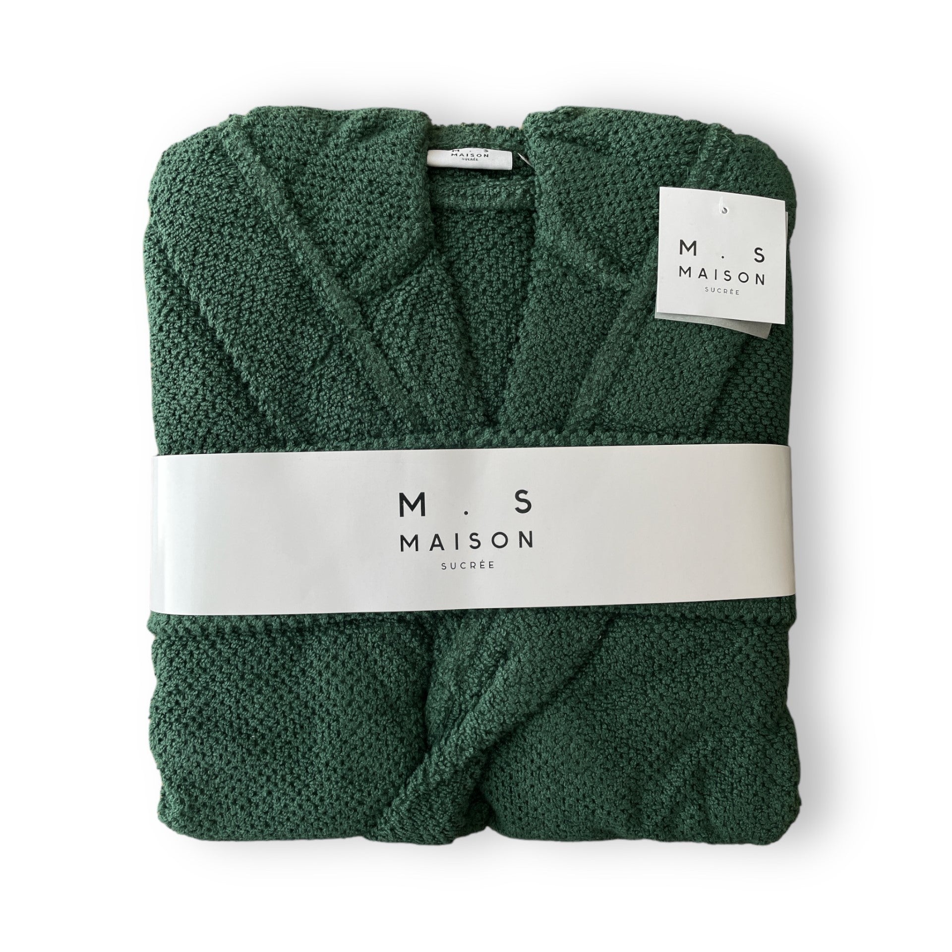 Accappatoio Unisex Pepe 425 gr di Maison Sucrée in spugna 100% Cotone Col. Verde