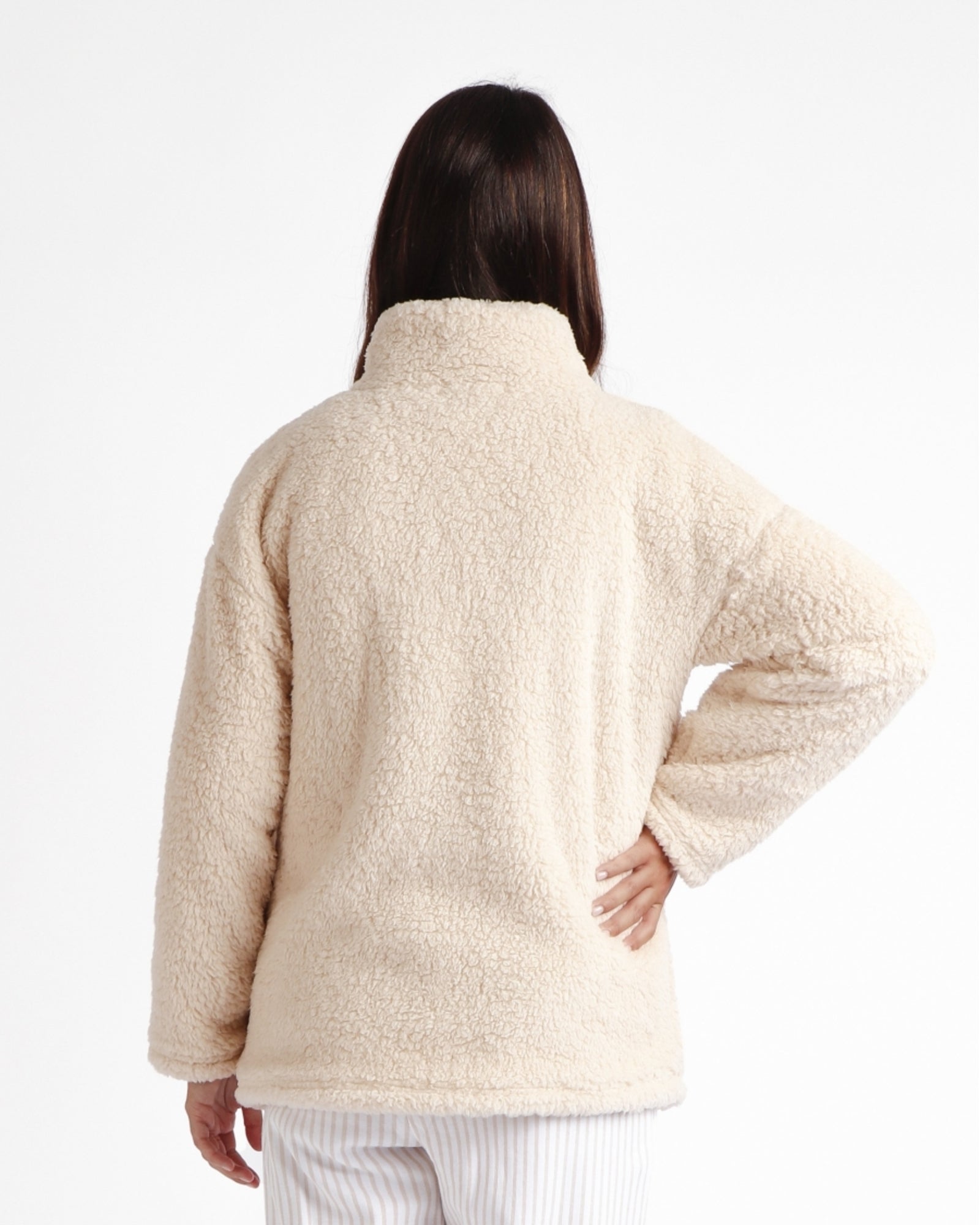 Retro della vestaglia donna Admas in pile sherpa beige Art. 57541